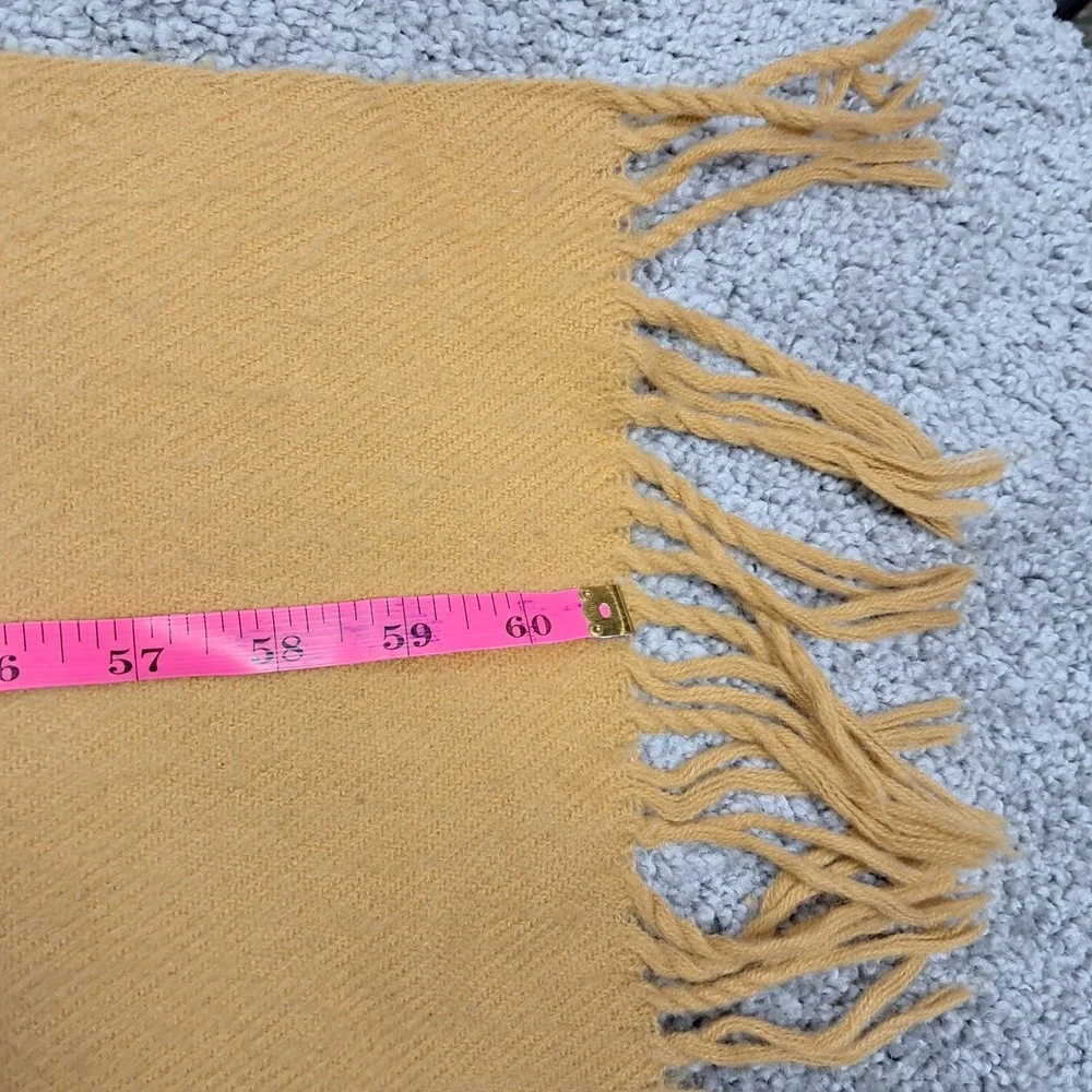 Berkshire Scarf Set 2 Orange Mustard Yellow Acrylic Fringe Winter Scarves 60x12‎